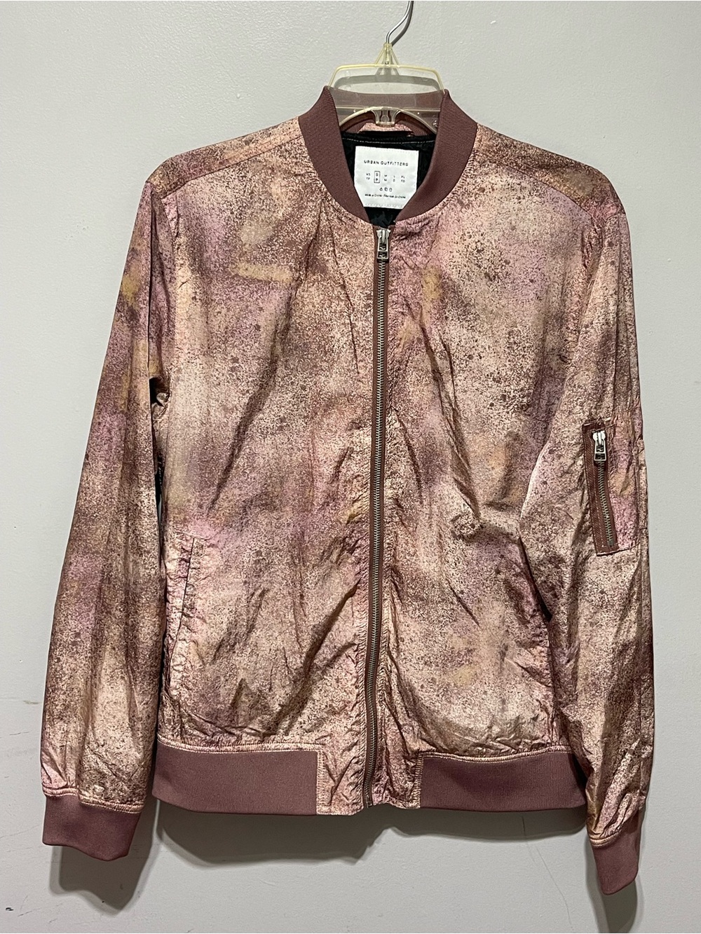 Urban Outfitters Rose Metallic Bomber Jacket